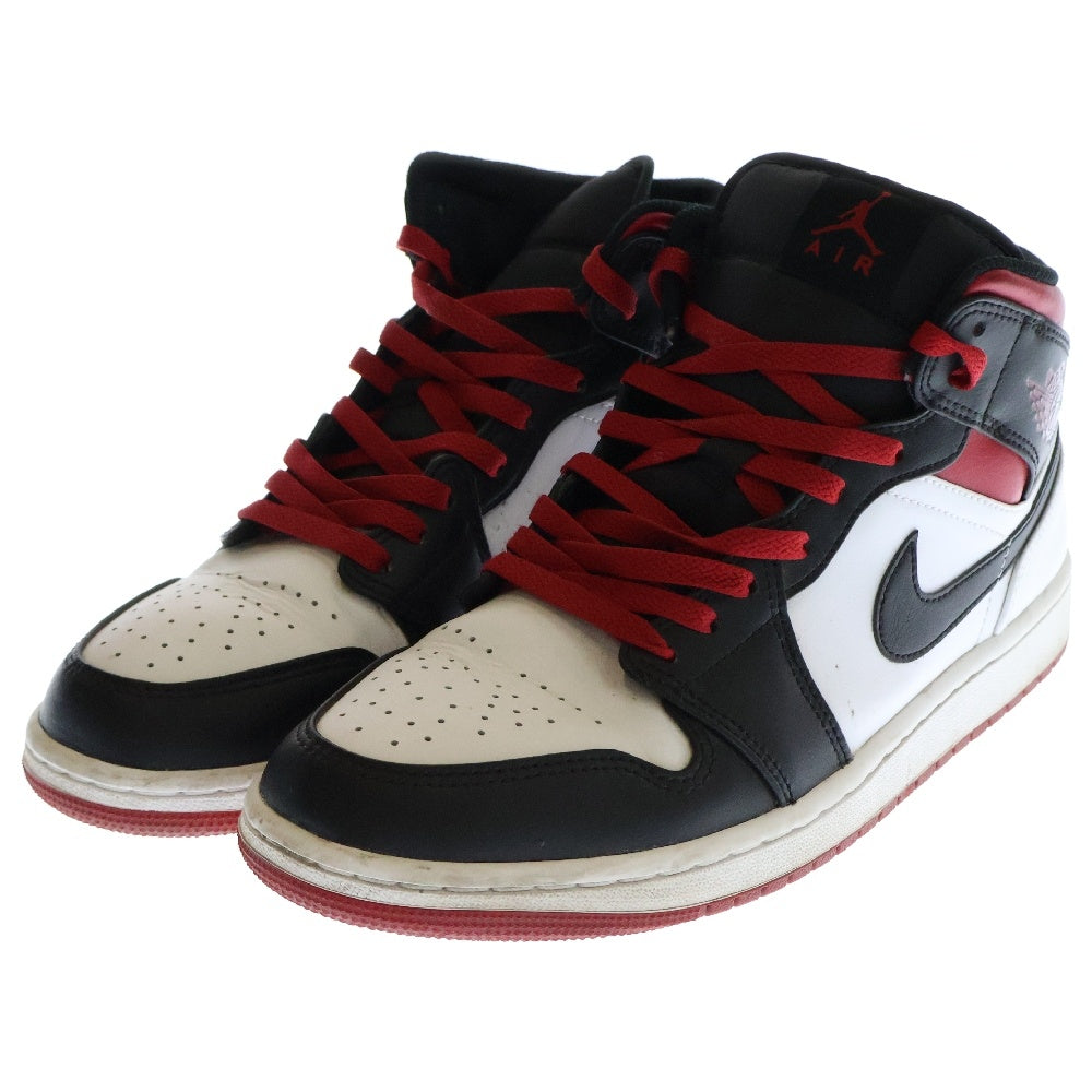 NIKE(ナイキ) AIR JORDAN 1 MID Gym Red エアジョーダン1 ジムレッド ミッドカットスニーカー ホワイト/ブラック/レッド US9/27.0cm DQ8426-106