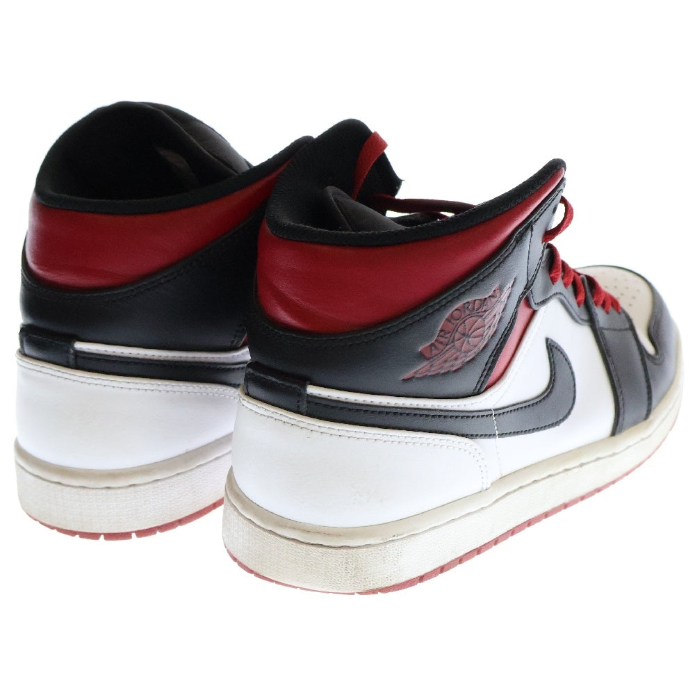 NIKE(ナイキ) AIR JORDAN 1 MID Gym Red エアジョーダン1 ジムレッド ミッドカットスニーカー ホワイト/ブラック/レッド US9/27.0cm DQ8426-106