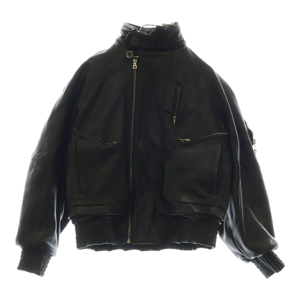 NO/FAITH STUDIOS(ノーフェイスストゥディオス) LEATHER BIKER ギミックデザイン バイカー レザー バイカージャケット ブルゾン ブラック
