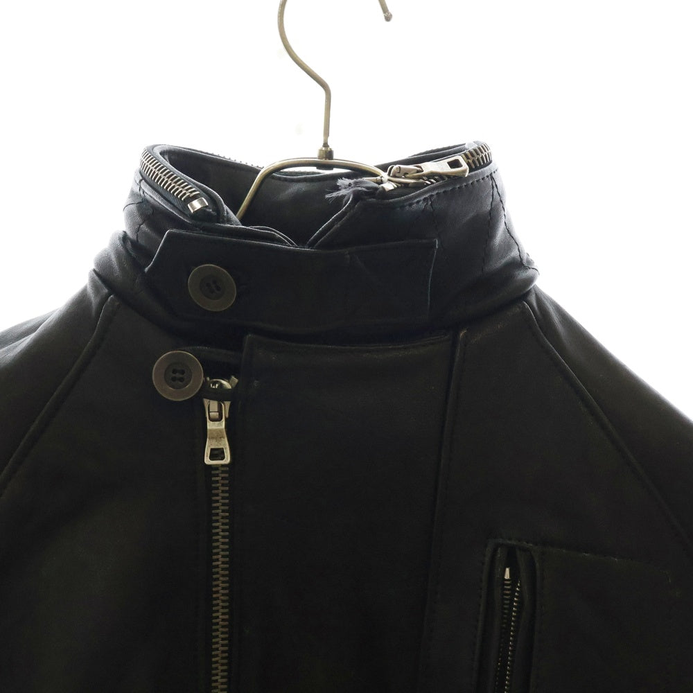 NO/FAITH STUDIOS(ノーフェイスストゥディオス) LEATHER BIKER ギミックデザイン バイカー レザー バイカージャケット ブルゾン ブラック