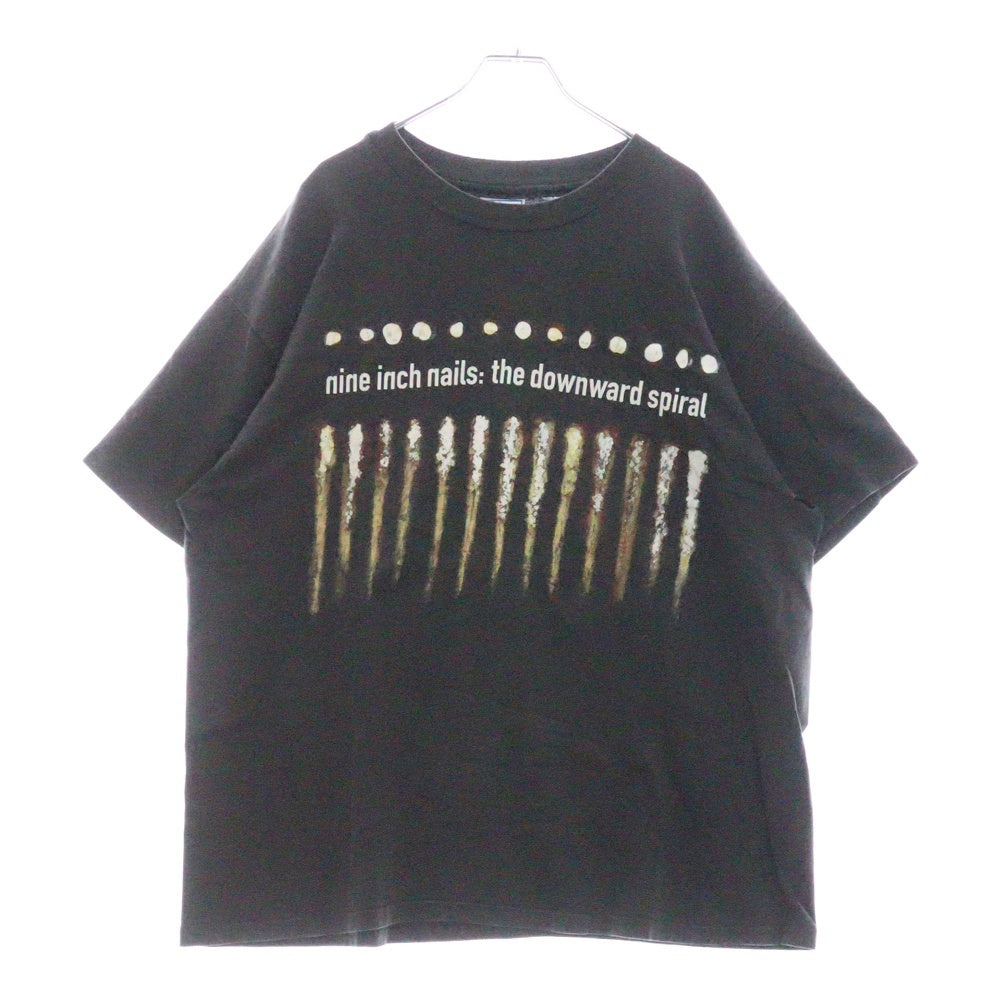 VINTAGE(ヴィンテージ) 90s NINE INCH NAILS THE DOWNWARD SPIRAL ALL SPORTタグ ヴィンテージ ナインインチネイルズ ダウンワードスパイラル プリント半袖Tシャツ ブラック