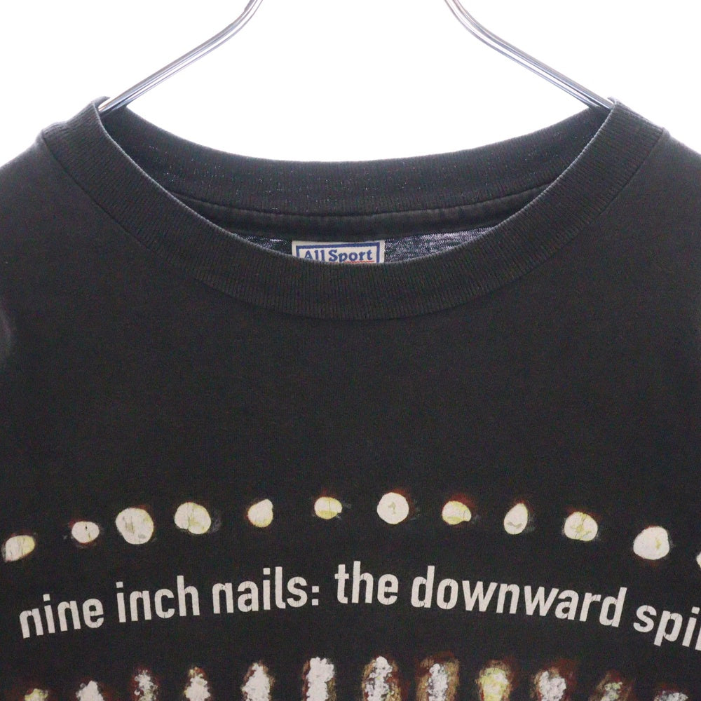 VINTAGE(ヴィンテージ) 90s NINE INCH NAILS THE DOWNWARD SPIRAL ALL SPORTタグ ヴィンテージ ナインインチネイルズ ダウンワードスパイラル プリント半袖Tシャツ ブラック