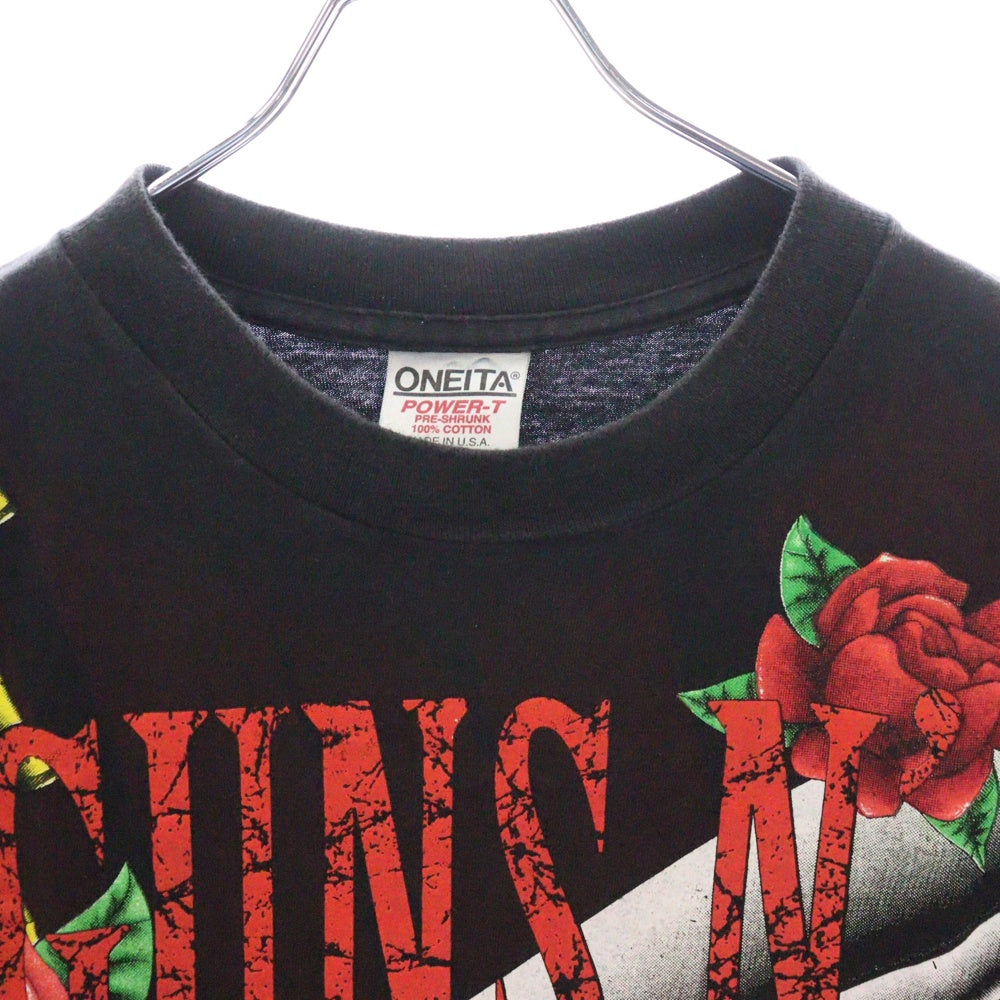 VINTAGE(ヴィンテージ) 90s GUNS N' ROSES 1993 OVP ONEITA ヴィンテージ ガンズ ローズ 半袖Tシャツ ブラック/レッド