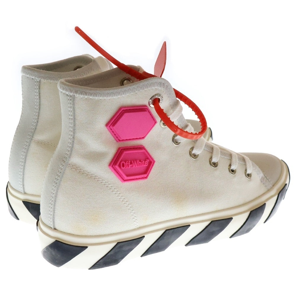 OFF-WHITE(オフホワイト) VULCANISED STRIPED HI TOP バルカナイズド ストライプ ハイトップ ハイカットスニーカー ホワイト OMIA110R19C210350128