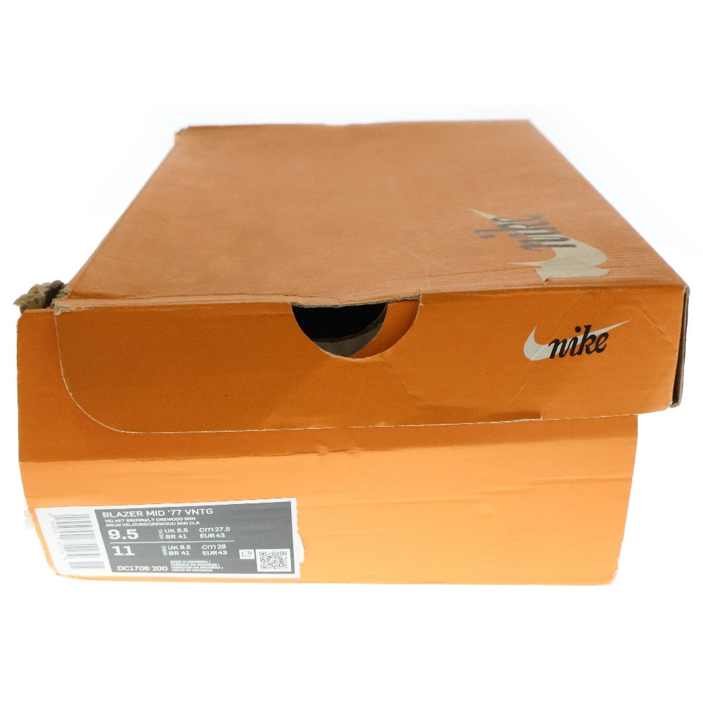 NIKE(ナイキ) BLAZER MID 77 Orewood Brown ブレイザー オリバーウッド ミッドカットスニーカー ブラウン US9.5/27.5cm DC1706-200