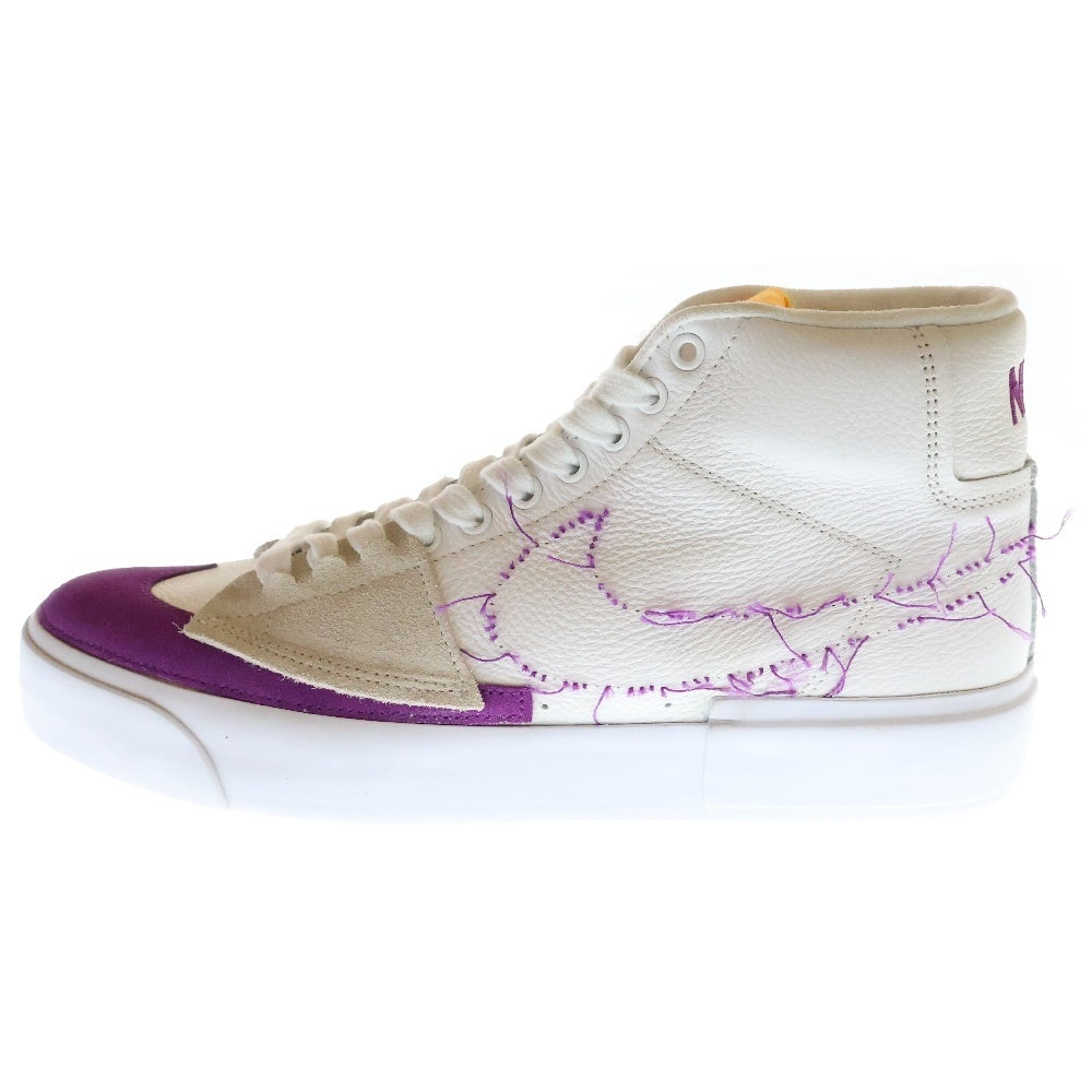 NIKE SB(ナイキエスビー) ZOOM BLAZER MID EDGE ズーム ブレイザー エッジ ミッドカットスニーカー ホワイト/パープル US9.5/27.5cm DA2189-100