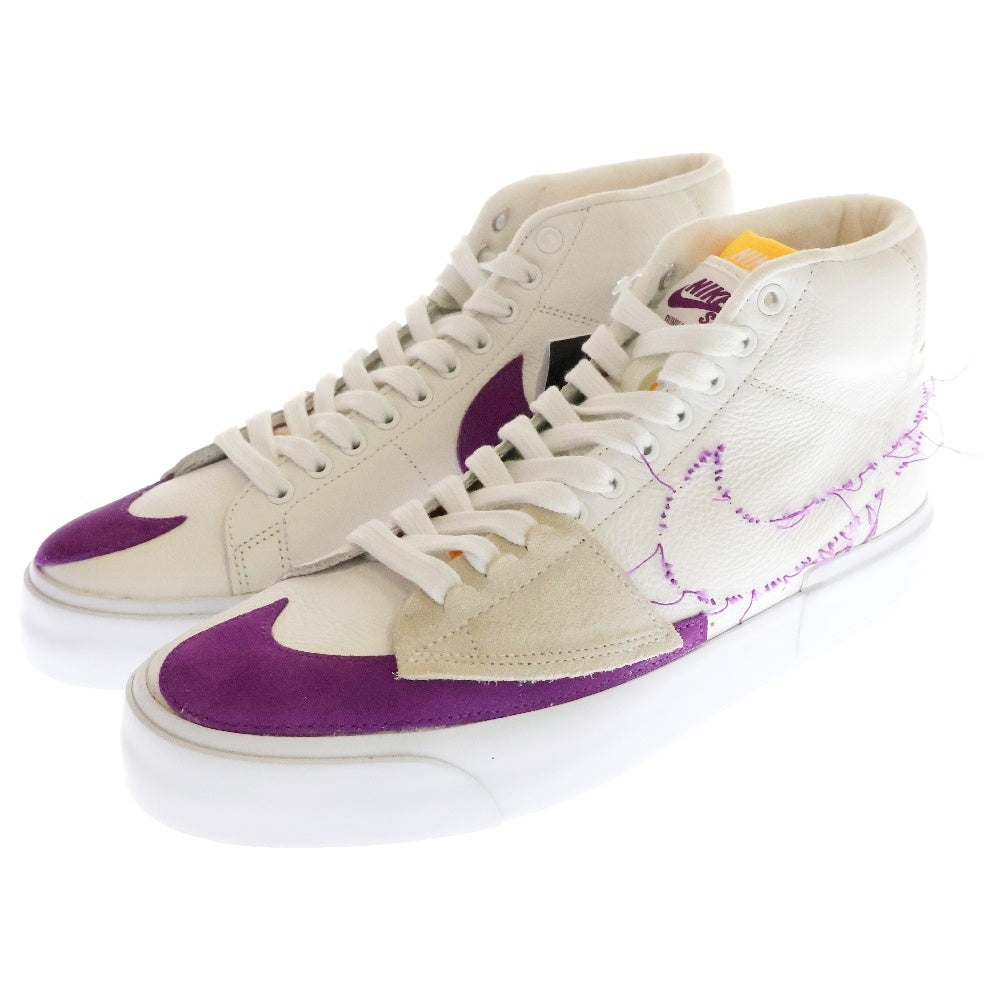 NIKE SB(ナイキエスビー) ZOOM BLAZER MID EDGE ズーム ブレイザー エッジ ミッドカットスニーカー ホワイト/パープル US9.5/27.5cm DA2189-100
