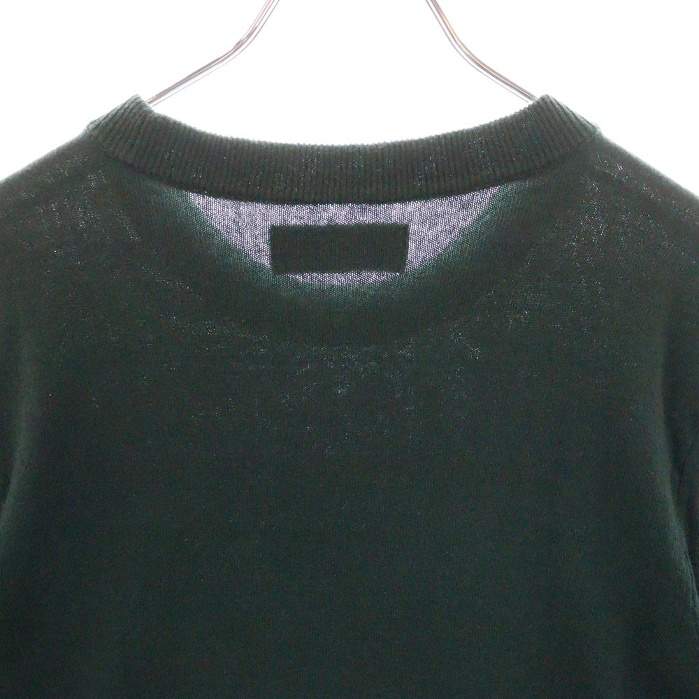 STONE ISLAND(ストーンアイランド) アームロゴワッペン ハイゲージコットン ソリッド クルーネックニット セーター グリーン 1015532B9