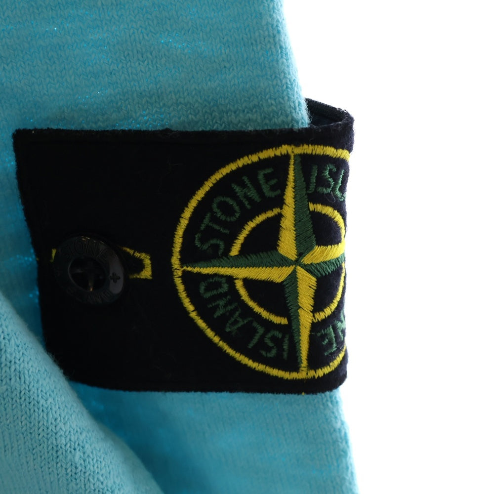 STONE ISLAND(ストーンアイランド) アームロゴワッペン コットンナイロン 14ゲージクルーネックニット セーター ブルー 1015502B0