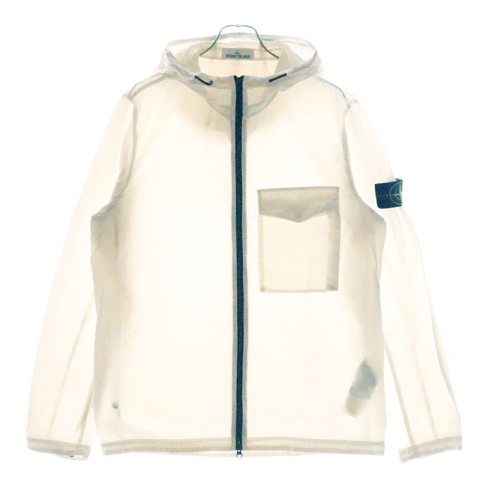 STONE ISLAND(ストーンアイランド) NASLAN LIGHT ナスランライト アームロゴワッペン ナイロン ジップアップ フーデッドジャケット ホワイト 761512402