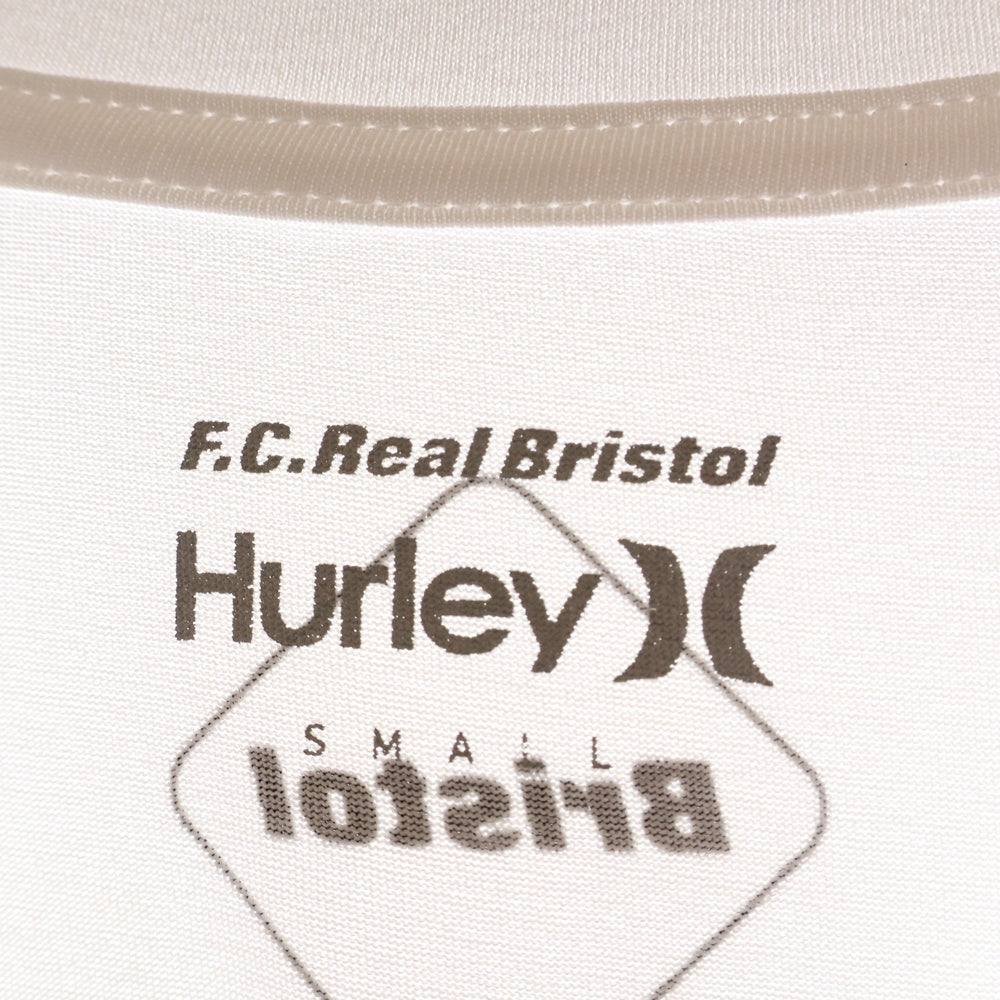 F.C.R.B./F.C.Real Bristol/FCRB(エフシーアールビー/エフシーレアルブリストル) 24SS ×Hurley TEAM TEE FCRB240129 ハーレー チーム ロゴプリント クルーネック 半袖Tシャツ カットソー ホワイト FCRB240129