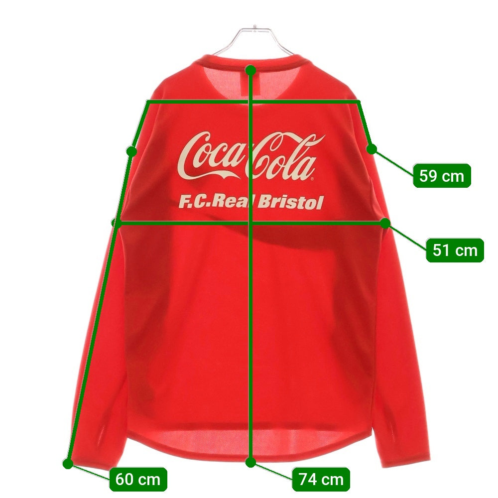 F.C.R.B./F.C.Real Bristol/FCRB(エフシーアールビー/エフシーレアルブリストル) 20SS COCA-COLA L/S TOUR TEE コカコーラ クルーネック 長袖ツアーTシャツ レッド FCRB-200005