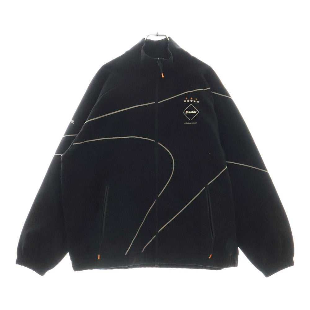 F.C.R.B./F.C.Real Bristol/FCRB(エフシーアールビー/エフシーレアルブリストル) 25SS PDK REFLECT LINE BAGGY JACKET リフレクターライン バギーシルエット ジップアップ トラックジャケット ブラック FCRB-250013