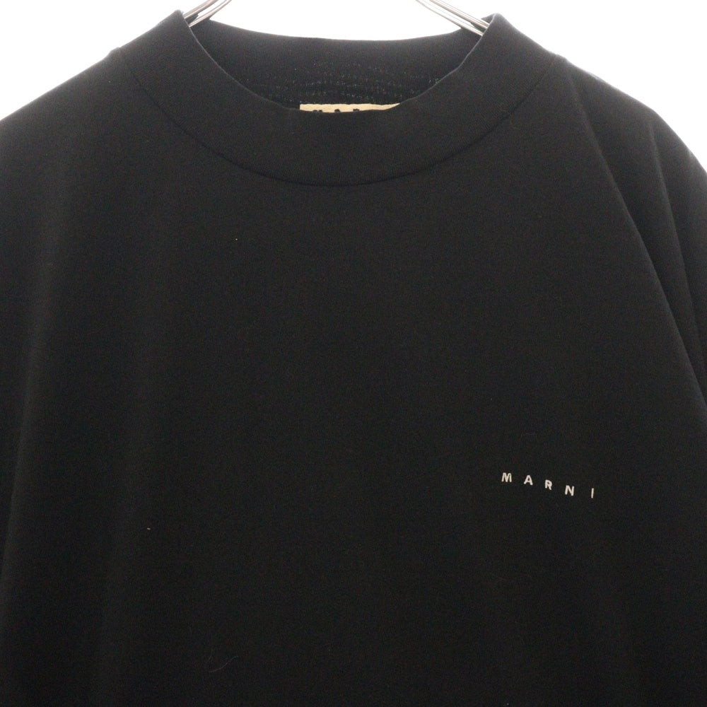 MARNI(マルニ) 22SS Logo Embroidery Mock Neck L/S Tee ロゴ刺繍 モックネック 長袖Tシャツ ロンT ブラック HUMU0242X0