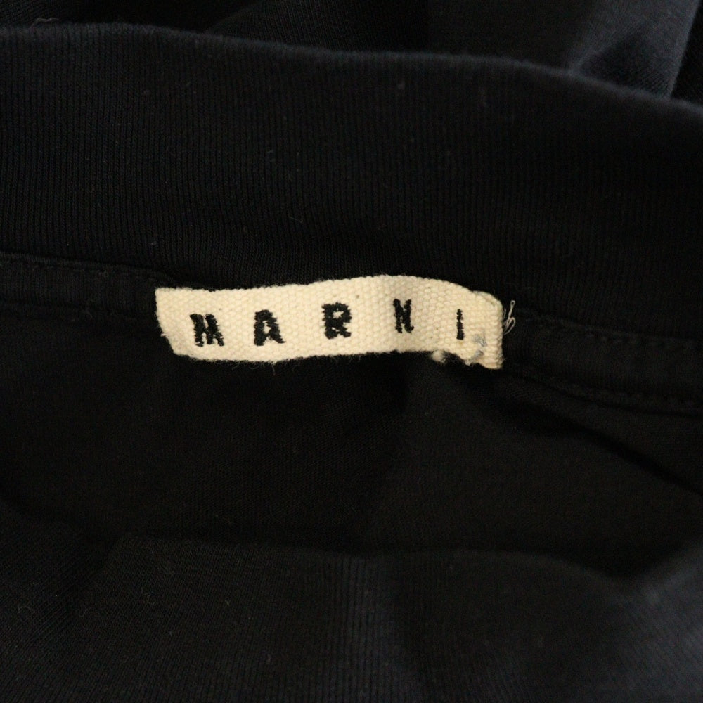 MARNI(マルニ) 22SS Logo Embroidery Mock Neck L/S Tee ロゴ刺繍 モックネック 長袖Tシャツ ロンT ブラック HUMU0242X0