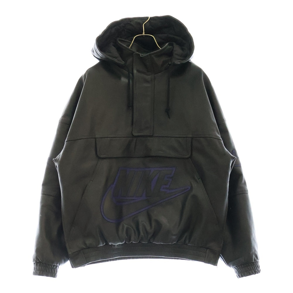 SUPREME(シュプリーム) 19AW ×NIKE Leather Anorak Bomber Jacket ナイキ レザー アノラック ボンバージャケット ブラック CK6218-010