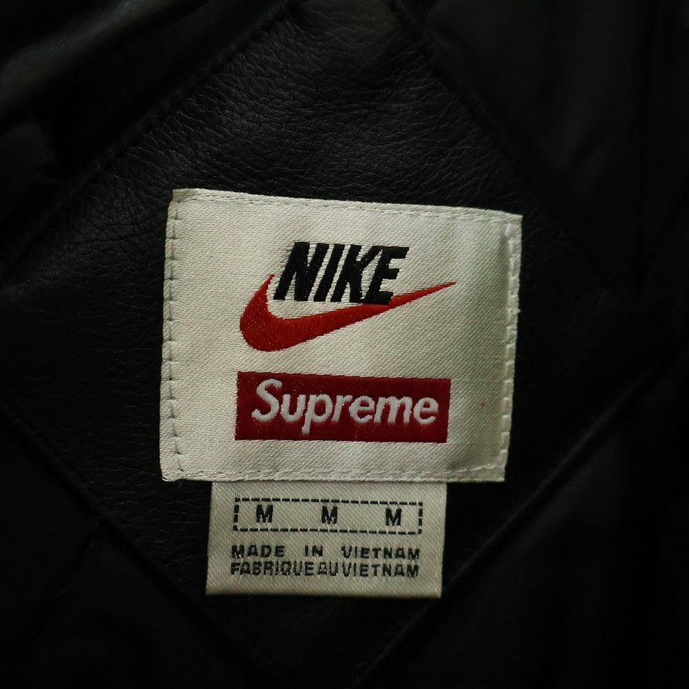SUPREME(シュプリーム) 19AW ×NIKE Leather Anorak Bomber Jacket ナイキ レザー アノラック ボンバージャケット ブラック CK6218-010