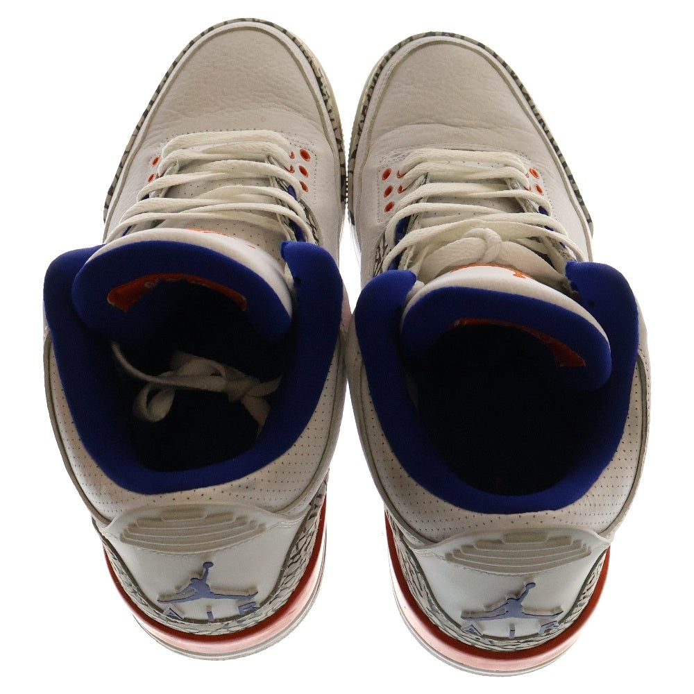 NIKE(ナイキ) AIR JORDAN 3 RETRO KNICKS エアジョーダン 3 ニックス ハイカットスニーカー ホワイト/オレンジ US9/27cm 136064-148