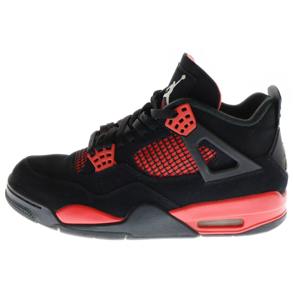NIKE(ナイキ) AIR JORDAN 4 RETRO RED THUNDER エアジョーダン レッドサンダー ハイカットスニーカー ブラック/レッド US9/27cm CT8527-016