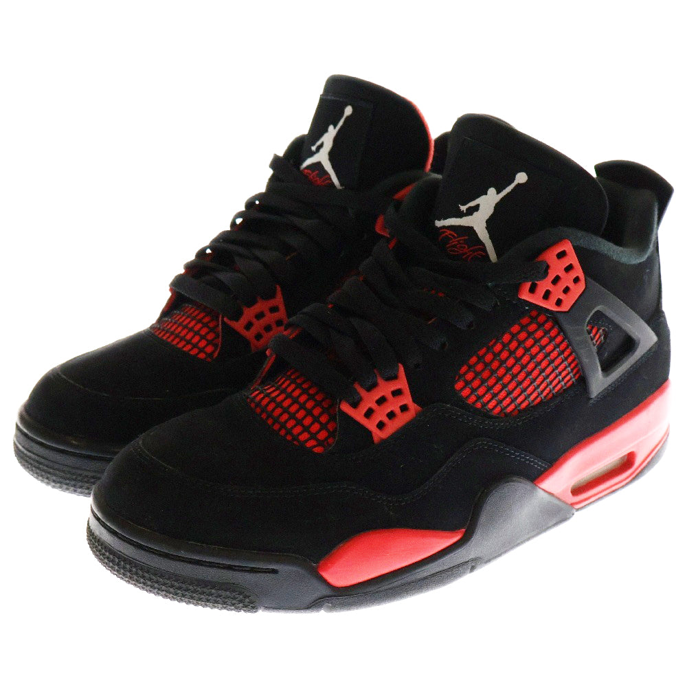 NIKE(ナイキ) AIR JORDAN 4 RETRO RED THUNDER エアジョーダン レッドサンダー ハイカットスニーカー ブラック/レッド US9/27cm CT8527-016