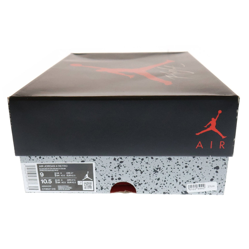 NIKE(ナイキ) AIR JORDAN 4 RETRO RED THUNDER エアジョーダン レッドサンダー ハイカットスニーカー ブラック/レッド US9/27cm CT8527-016
