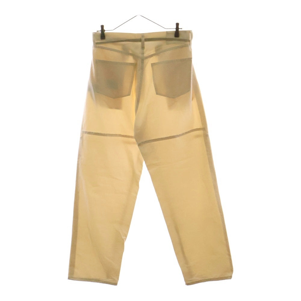 Stein(シュタイン) 23SS 5PK LEATHER CODE PANTS 5ポケット レザーコード コットン ストレートパンツ アイボリー ST.570