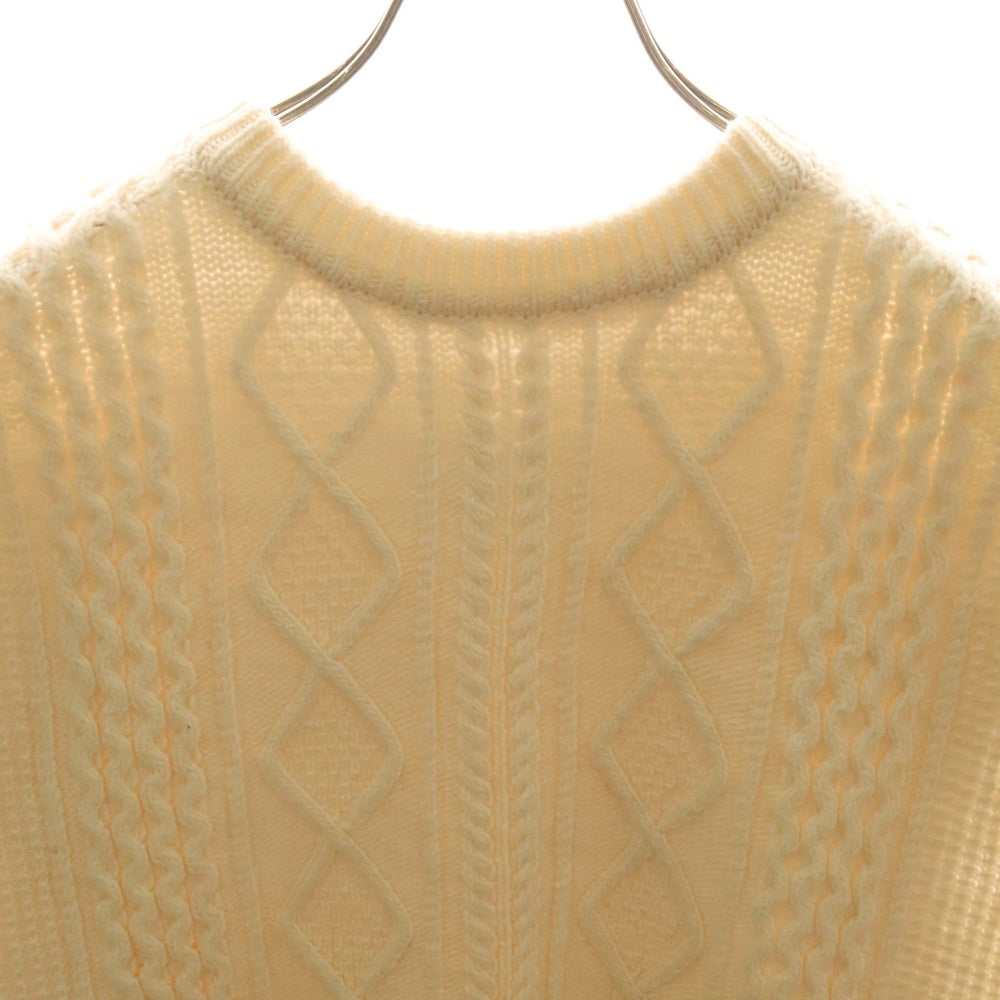 Stein(シュタイン) 21AW OVERLAPED CABLE KNIT VEST オーバーラップ ウール ケーブルニット セーター ベスト アイボリー ST.318