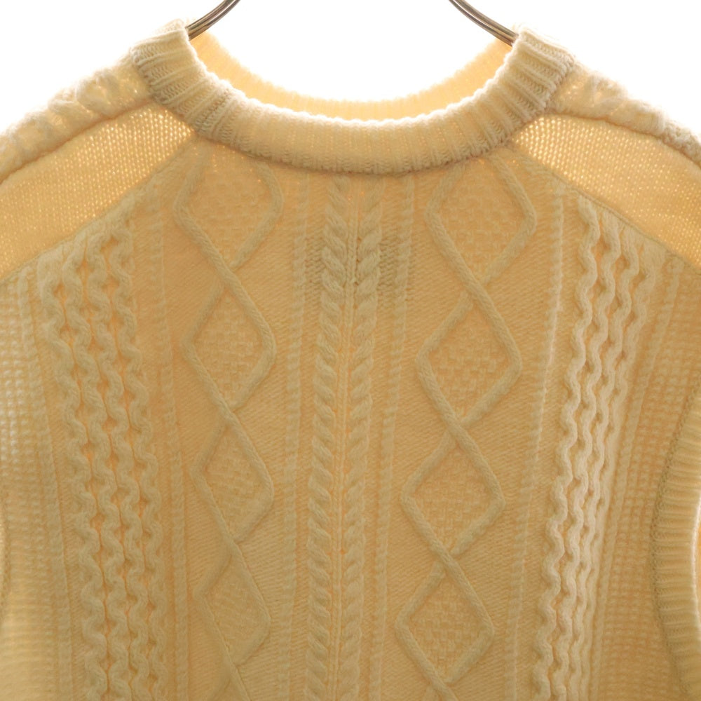 Stein(シュタイン) 21AW OVERLAPED CABLE KNIT VEST オーバーラップ ウール ケーブルニット セーター ベスト アイボリー ST.318