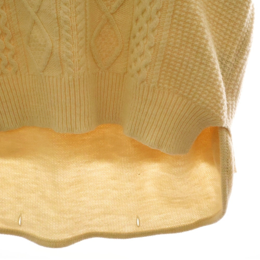 Stein(シュタイン) 21AW OVERLAPED CABLE KNIT VEST オーバーラップ ウール ケーブルニット セーター ベスト アイボリー ST.318