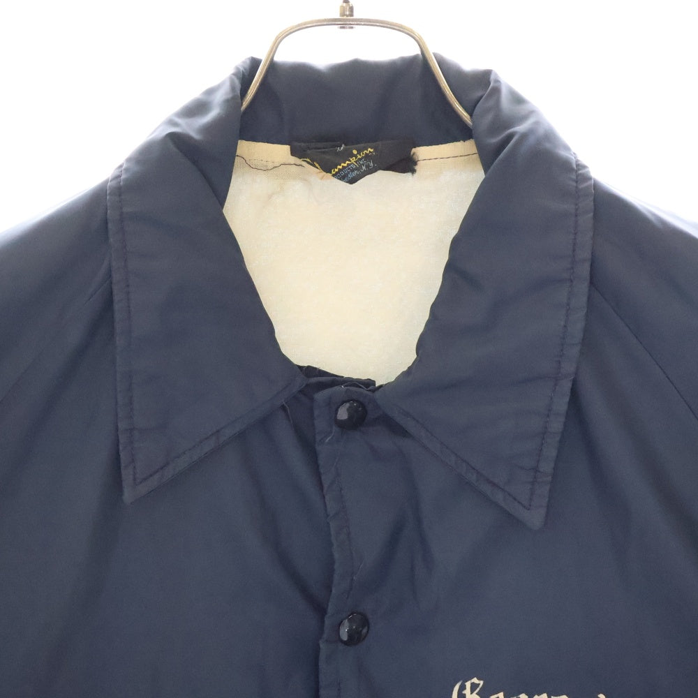 CHAMPION(チャンピオン) 60-70S VINTAGE ヴィンテージ 黒ランタグ カレッジプリント コーチジャケット ネイビー