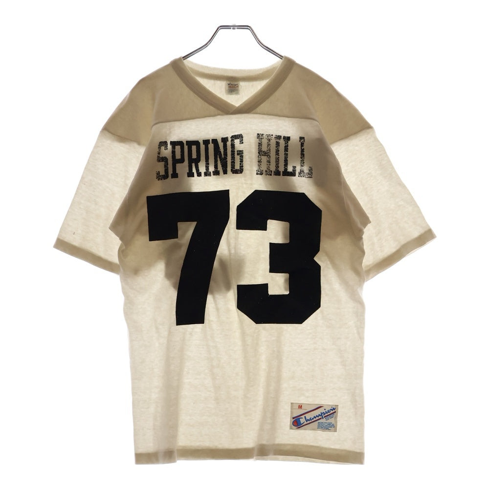 CHAMPION(チャンピオン) 80S VINTAGE FOOTBALL TEE ヴィンテージ トリコタグ 2段 両面ナンバープリント 半袖フットボールTシャツ ホワイト