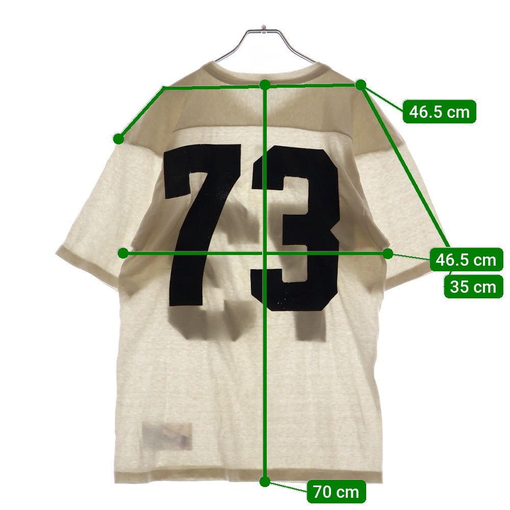 CHAMPION(チャンピオン) 80S VINTAGE FOOTBALL TEE ヴィンテージ トリコタグ 2段 両面ナンバープリント 半袖フットボールTシャツ ホワイト