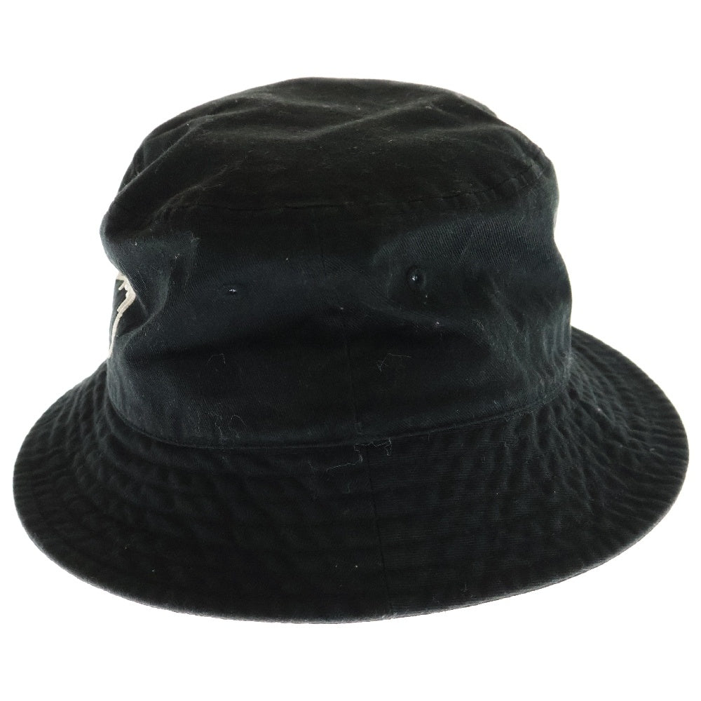 STUSSY(ステューシー) ロゴ刺繍バケットハット 帽子 ブラック