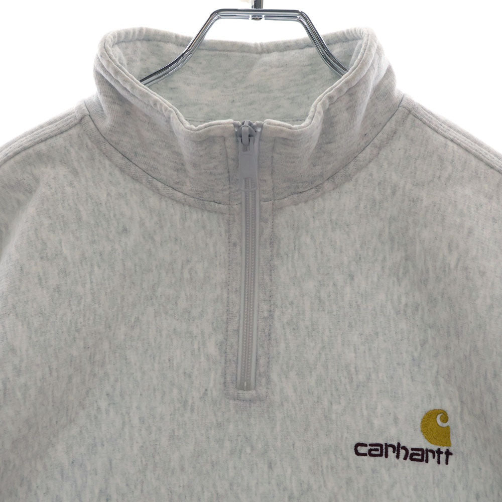 CARHARTT(カーハート) HALF ZIP AMERICAN SCRIPT SWEAT ハーフジップ アメリカン スクリプトプルオーバースウェット トレーナー グレー