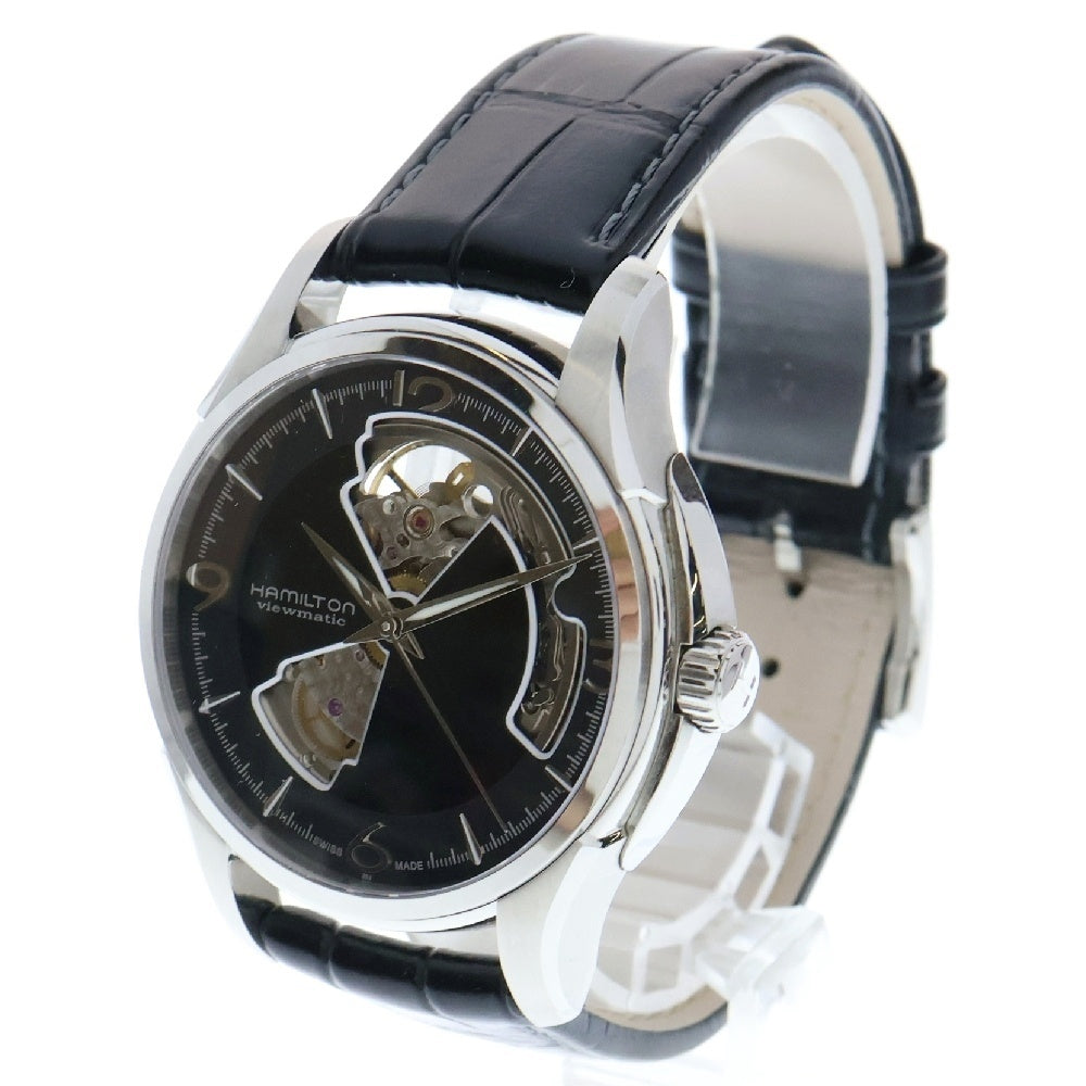 HAMILTON(ハミルトン) JAZZMASTER viewmatic OPEN HEART 40mm ジャズマスター ビューマチック オープンハート 自動巻き クロコ型押し エンボスレザーベルト ウォッチ 腕時計 H325651