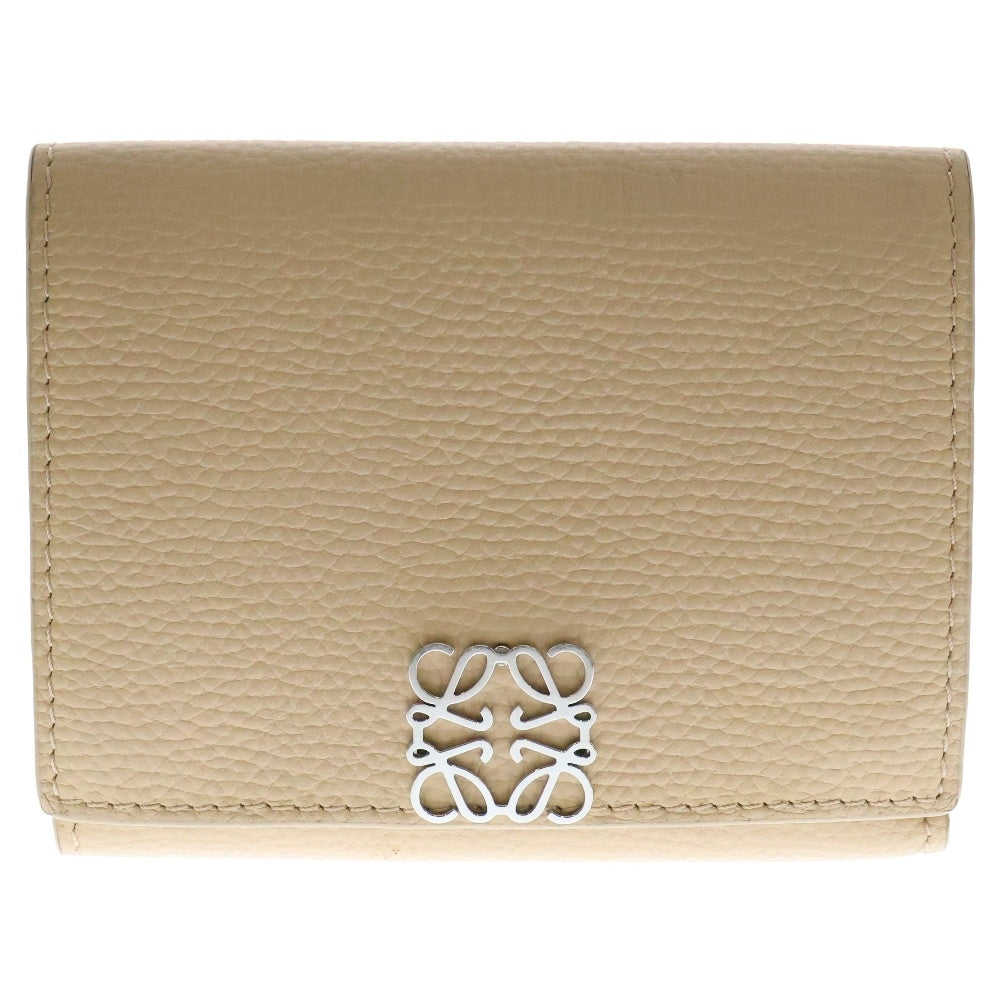 LOEWE(ロエベ) トライフォールド アナグラムロゴ レザー 三つ折り財布 ウォレット レディース ベージュ C821TR2X02