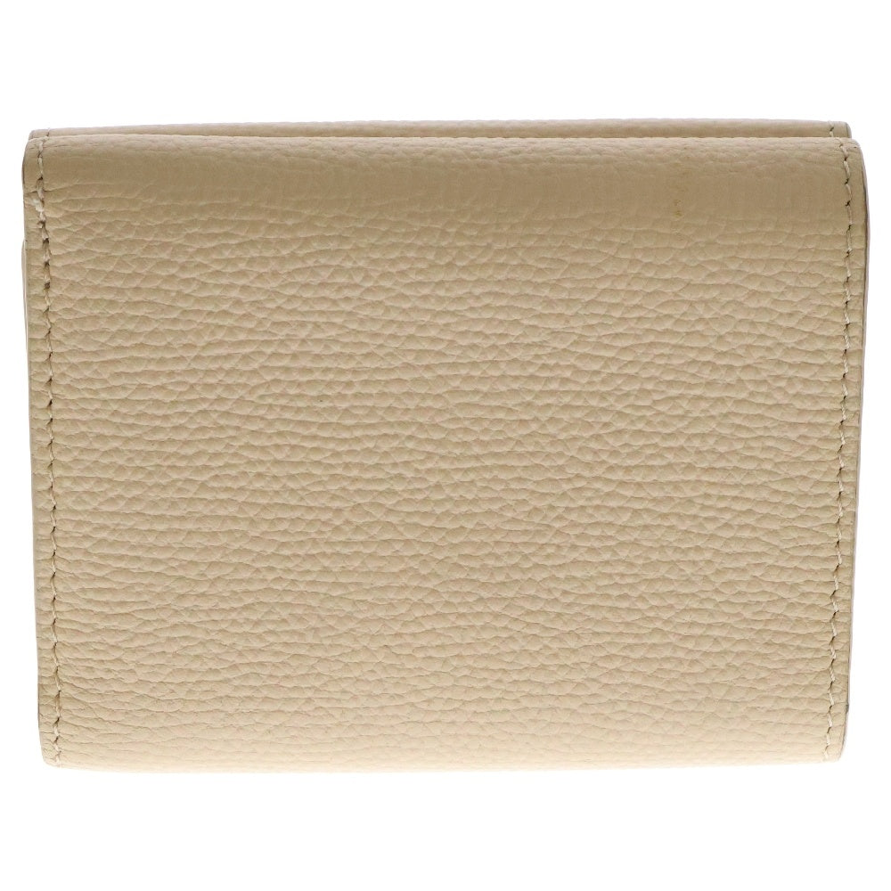 LOEWE(ロエベ) トライフォールド アナグラムロゴ レザー 三つ折り財布 ウォレット レディース ベージュ C821TR2X02