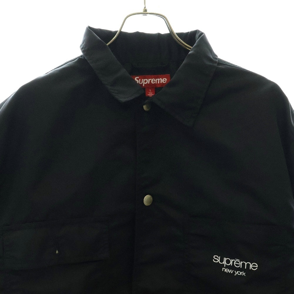 SUPREME(シュプリーム) 24SS Nylon Chore Coat ナイロンチョアコート クラシックロゴ 4ポケットナイロンコート ブラック