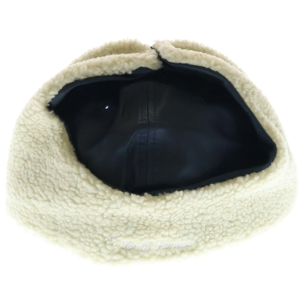 SUPREME(シュプリーム) 22AW ×NEW ERA Leather Earflap Box Logo ニューエラ レザー イアーフラップ ボックスロゴ 6パネル ベースボールキャップ 帽子 ネイビー