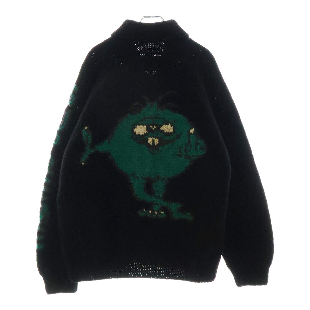 SUPREME(シュプリーム) 23AW Camacho Cowichan Sweater バックグラフィックプリント カマチョ カウチンニット ジップアップセーター ブラック