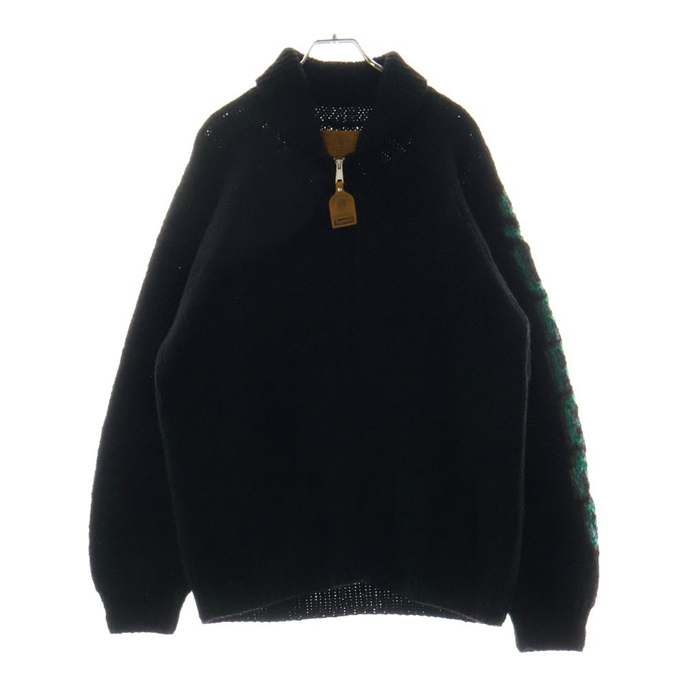 SUPREME(シュプリーム) 23AW Camacho Cowichan Sweater バックグラフィックプリント カマチョ カウチンニット ジップアップセーター ブラック