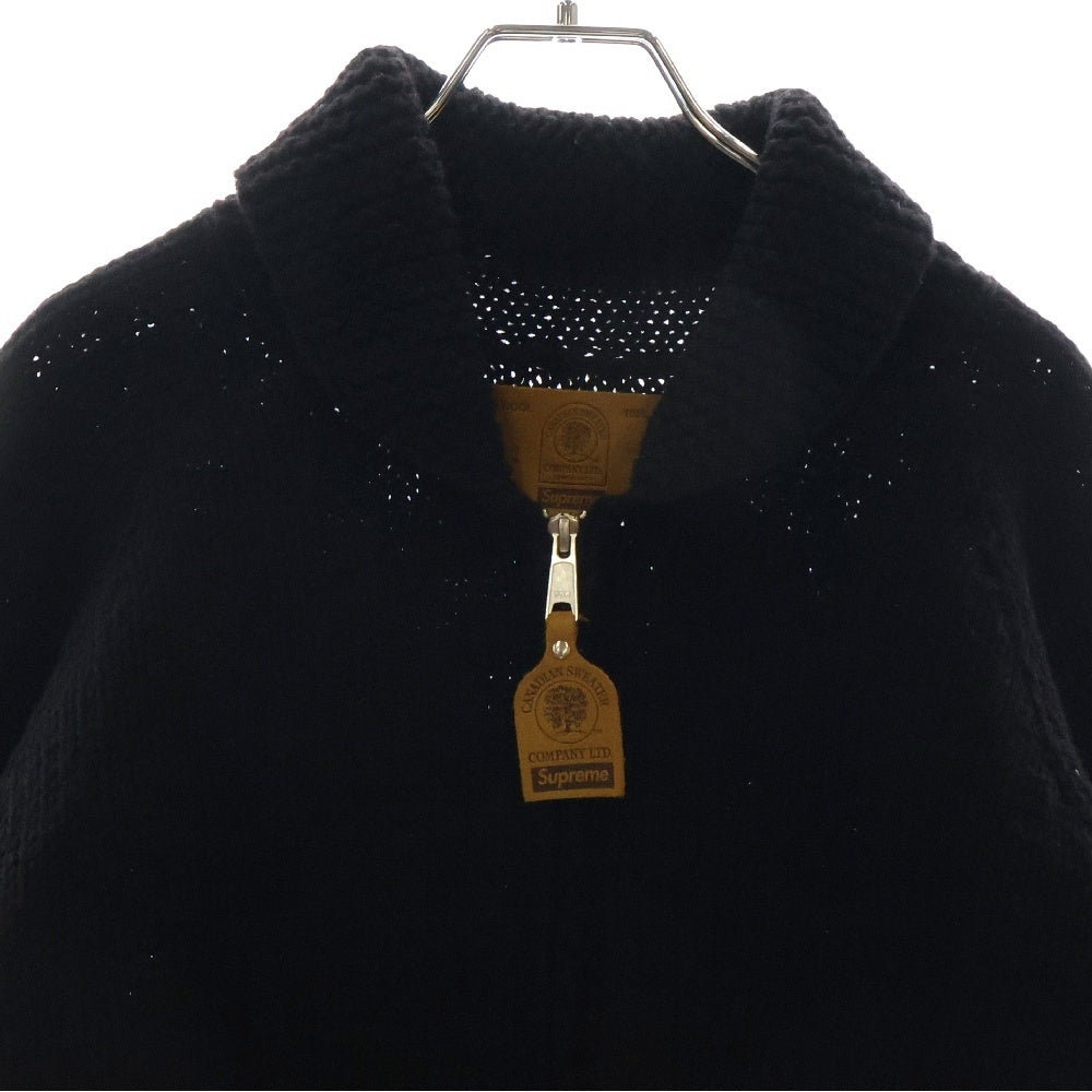 SUPREME(シュプリーム) 23AW Camacho Cowichan Sweater バックグラフィックプリント カマチョ カウチンニット ジップアップセーター ブラック