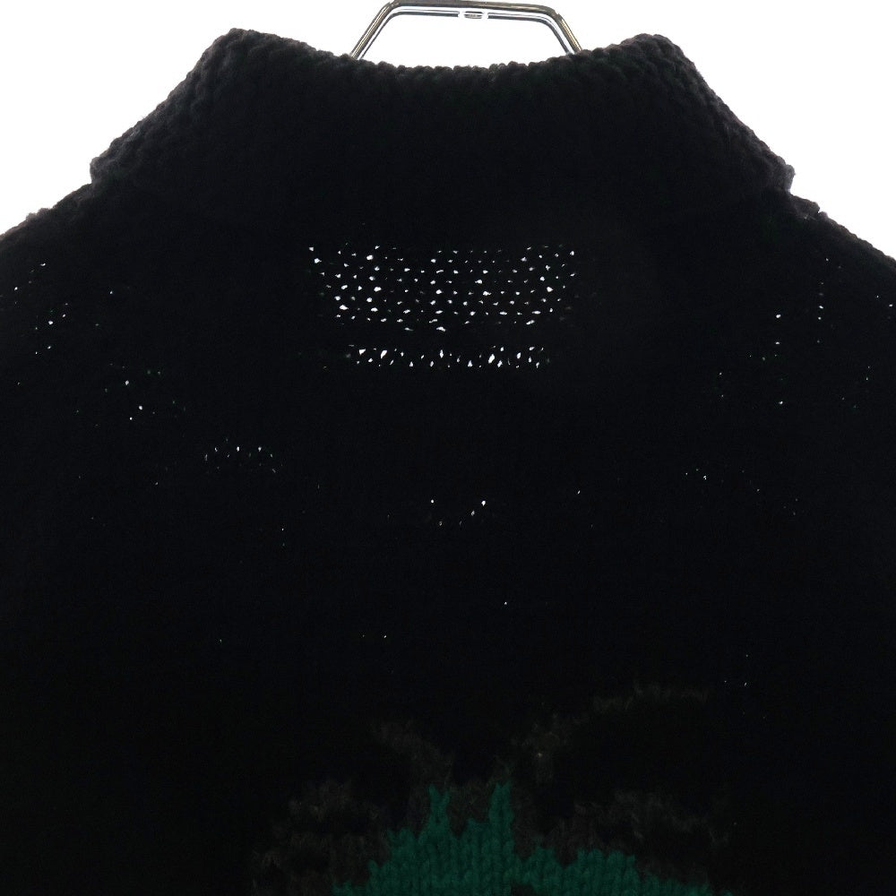 SUPREME(シュプリーム) 23AW Camacho Cowichan Sweater バックグラフィックプリント カマチョ カウチンニット ジップアップセーター ブラック