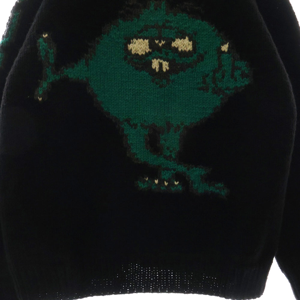 SUPREME(シュプリーム) 23AW Camacho Cowichan Sweater バックグラフィックプリント カマチョ カウチンニット ジップアップセーター ブラック