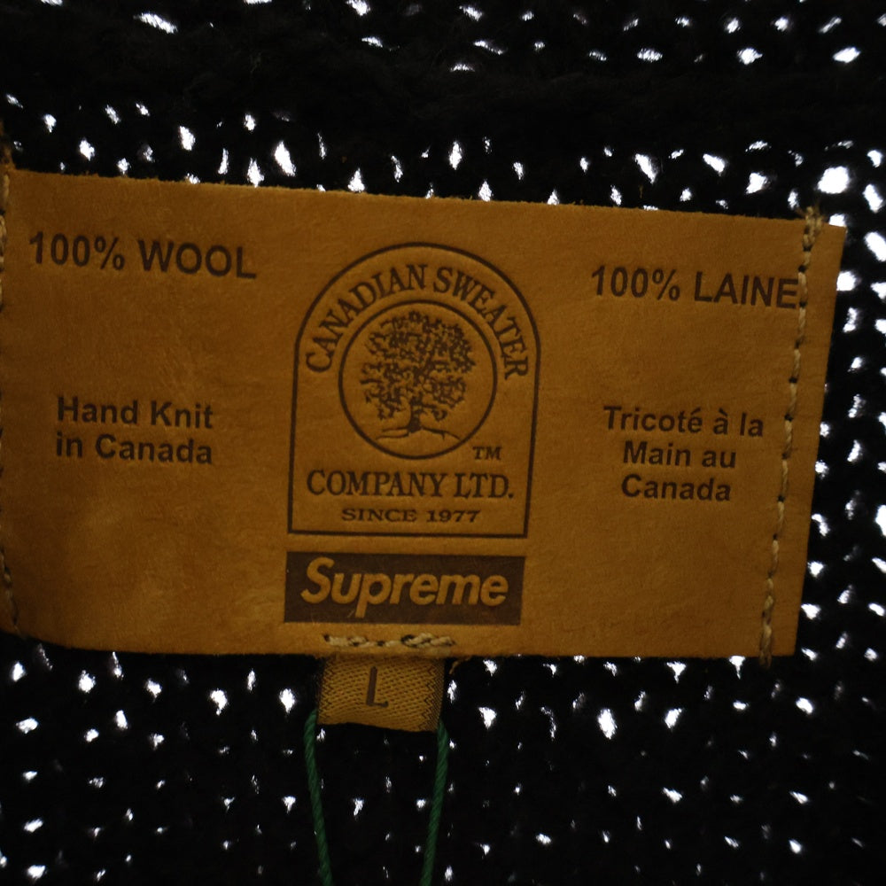 SUPREME(シュプリーム) 23AW Camacho Cowichan Sweater バックグラフィックプリント カマチョ カウチンニット ジップアップセーター ブラック