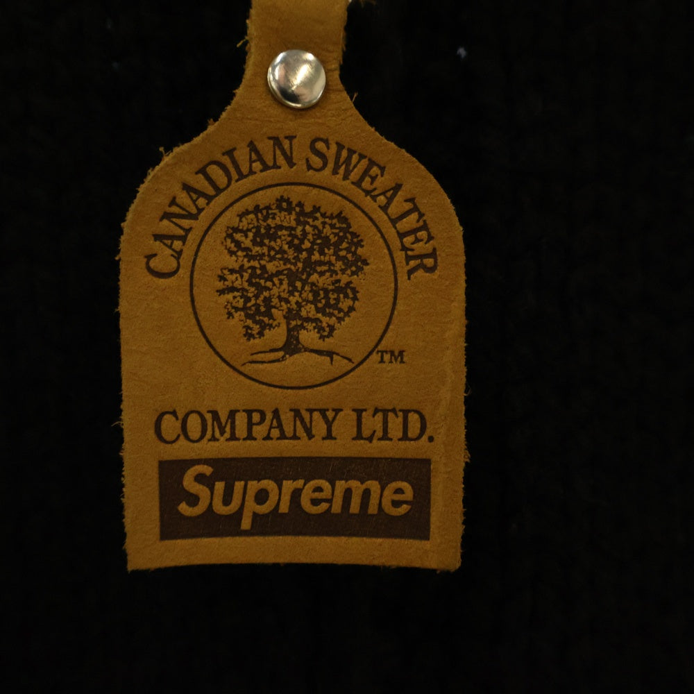 SUPREME(シュプリーム) 23AW Camacho Cowichan Sweater バックグラフィックプリント カマチョ カウチンニット ジップアップセーター ブラック