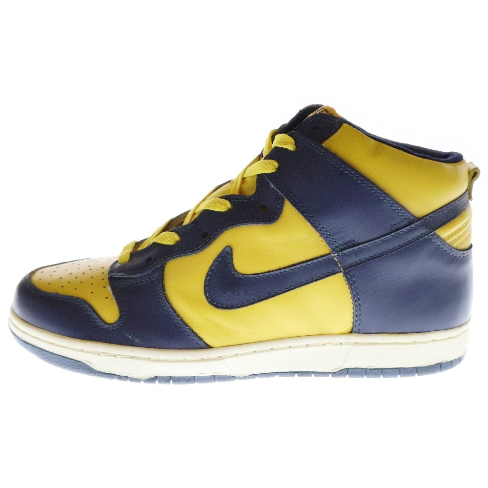 NIKE(ナイキ) 【観賞用 1998年製】 DUNK HIGH LE MICHIGAN ダンクハイ ミシガン ハイカットスニーカー ネイビー/イエロー US10/28cm 630335-471