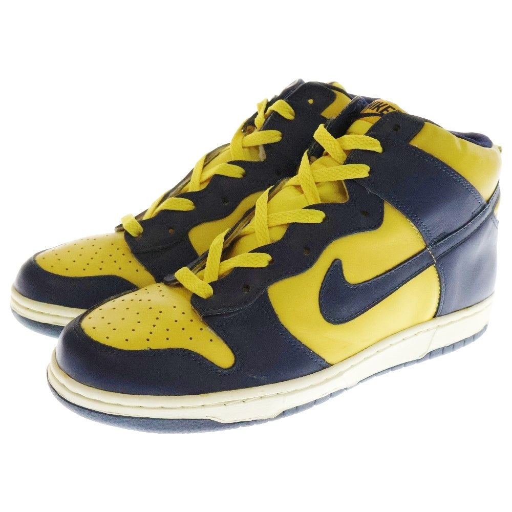 NIKE(ナイキ) 【観賞用 1998年製】 DUNK HIGH LE MICHIGAN ダンクハイ ミシガン ハイカットスニーカー ネイビー/イエロー US10/28cm 630335-471