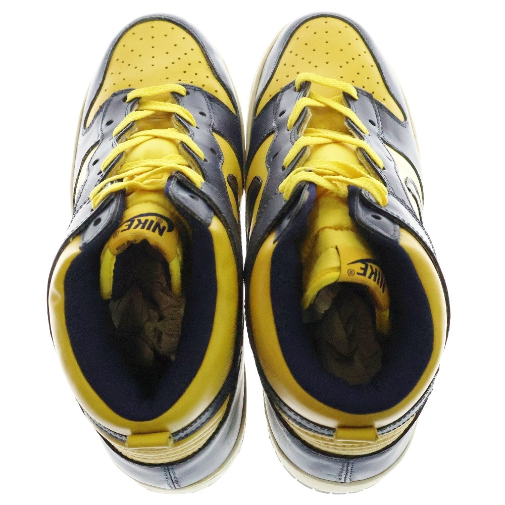 NIKE(ナイキ) 【観賞用 1998年製】 DUNK HIGH LE MICHIGAN ダンクハイ ミシガン ハイカットスニーカー ネイビー/イエロー US10/28cm 630335-471