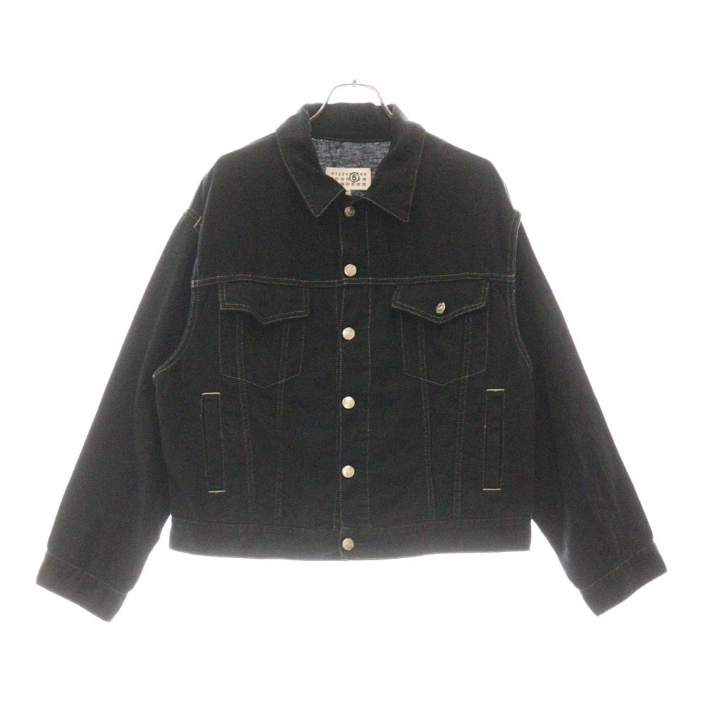 MM6 Maison Margiela(エムエムシックスメゾンマルジェラ) 24SS アームホール カットアウト デニム ジャケット ブラック S62AN0121 レディース
